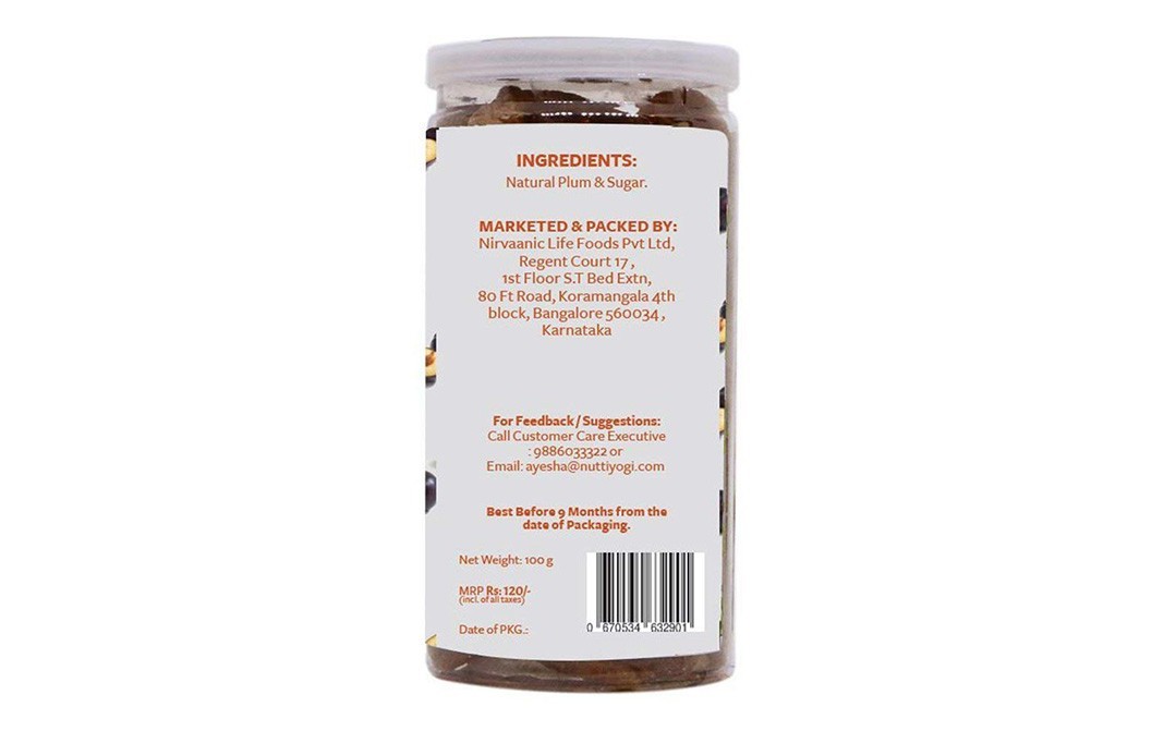 Nutty Yogi Dried Plum    Container  100 grams